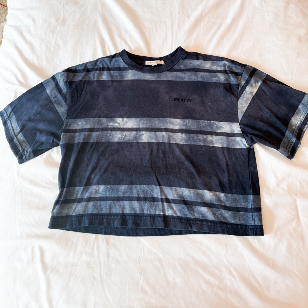 Brixton Blue Tie Dye Striped Tee Size XS